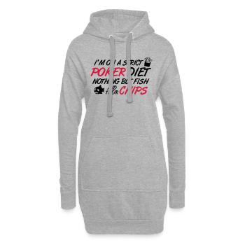 Poker diet: Fish and their chips - Hoodie-Kleid - Grau meliert - Vorne