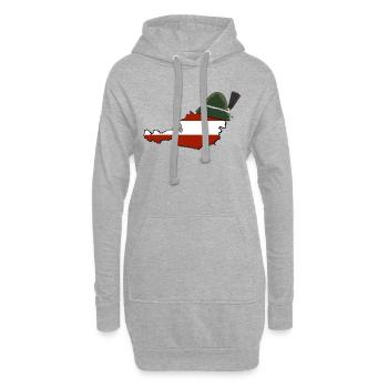 Steirerhut Trachten Steiermark Geschenk Shirt - Hoodie-Kleid - Grau meliert - Vorne