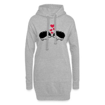 Hérisson - Sweat-shirt à capuche long Femme - gris chiné - Devant