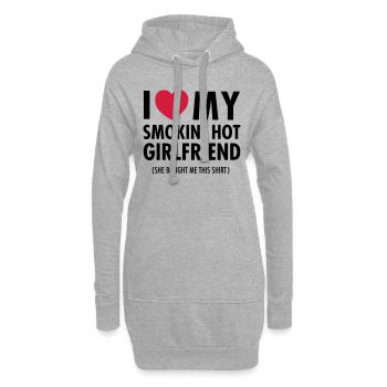 I Love My Smokin' Hot Girlfriend (She Bought...) - Hoodie-Kleid - Grau meliert - Vorne