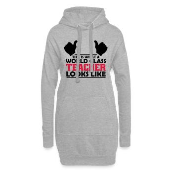 world class teacher - Hoodie Dress - heather grey - Front