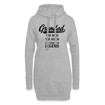 Grandad - The Man - The Myth - The Legend - Hoodie-Kleid - Grau meliert - Vorne