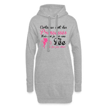 la fée pas chier - Sweat-shirt à capuche long Femme - gris chiné - Devant