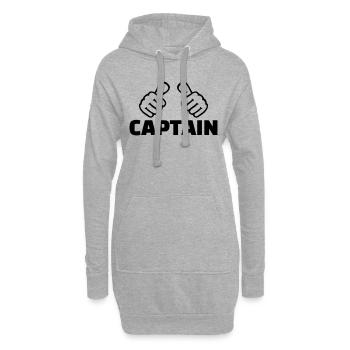 Capitaine - Sweat-shirt à capuche long Femme - gris chiné - Devant