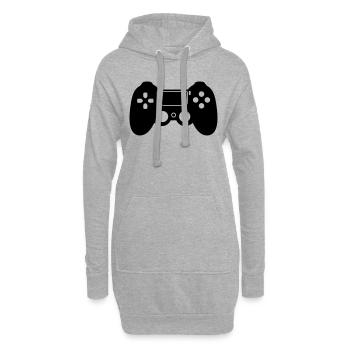 gaming - Sweat-shirt à capuche long Femme - gris chiné - Devant