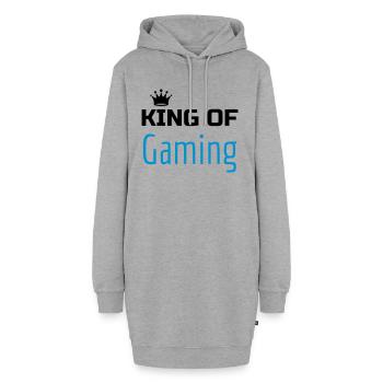 gamer gaming geek game informatique jeux vidéo - Sweat-shirt à capuche long Femme - gris chiné - Devant