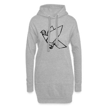 taube_001 - Hoodie-Kleid - Grau meliert - Vorne