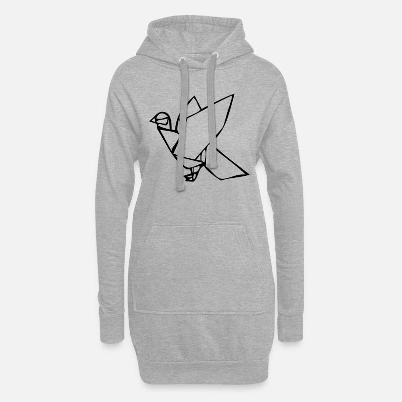 taube_001 - Hoodie-Kleid - Grau meliert