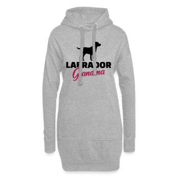 Labrador - Sweat-shirt à capuche long Femme - gris chiné - Devant