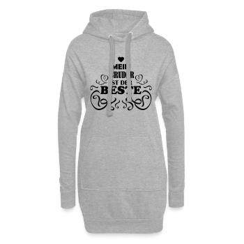 bester_bruder - Hoodie-Kleid - Grau meliert - Vorne