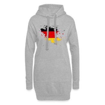 Drapeau de l'Allemagne comme une touche de couleur - Sweat-shirt à capuche long Femme - gris chiné - Devant