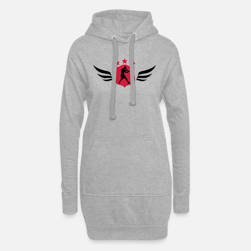 Boxen - Boxer - Hoodie-Kleid - Grau meliert