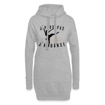 J peux pas j ai danse ballet idée cadeau tshirt - Sweat-shirt à capuche long Femme - gris chiné - Devant