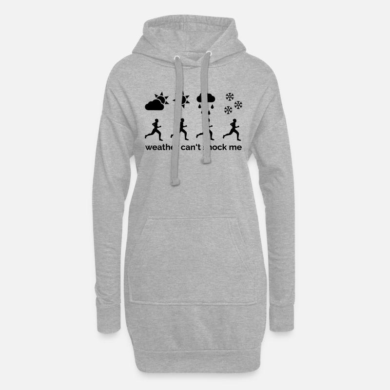 Le temps ne peut pas me choquer - Sweat-shirt à capuche long Femme - gris chiné
