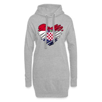 Croatia heart by The Manzanita - Sweat-shirt à capuche long Femme - gris chiné - Devant