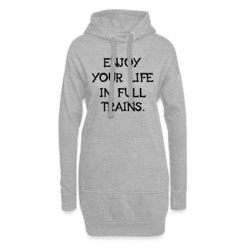 Enjoy Your Life In Full Trains Lustiges Denglisch - Hoodie-Kleid - Grau meliert - Vorne