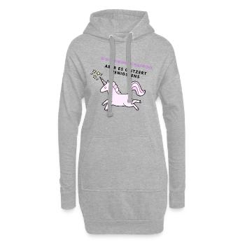 Glitzer Einhorn - Hoodie-Kleid - Grau meliert - Vorne