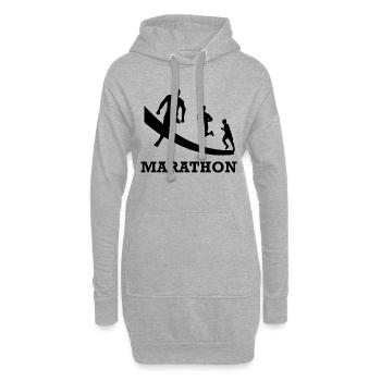 Running Jogging Marathon - Sweat-shirt à capuche long Femme - gris chiné - Devant