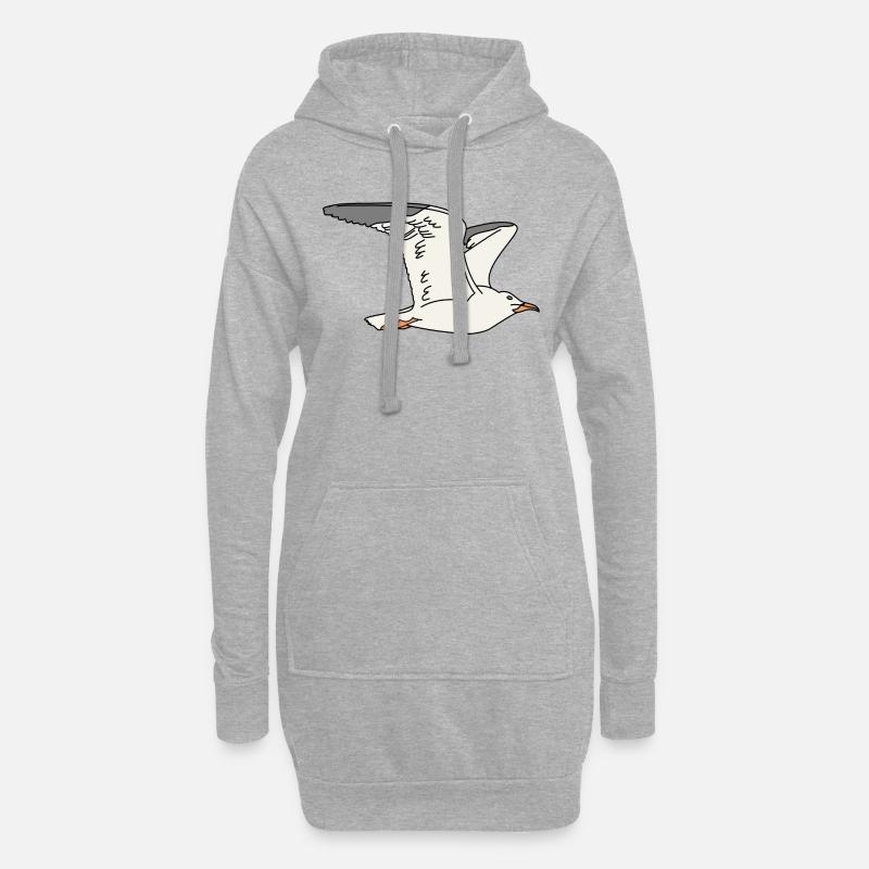 Möwe - Hoodie-Kleid - Grau meliert