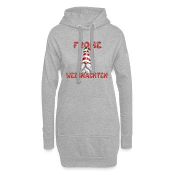 Wichtel Figur Frohe Weihnachten Weihnachtswichtel - Hoodie-Kleid - Grau meliert - Vorne