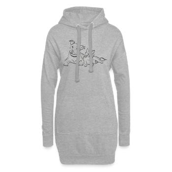 Chien | | pour chats Beau design - Sweat-shirt à capuche long Femme - gris chiné - Devant