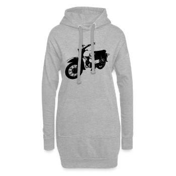 Simson Habicht Schwarz Moped - Hoodie-Kleid - Grau meliert - Vorne
