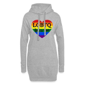 L’amour LGBT est amour - Sweat-shirt à capuche long Femme - gris chiné - Devant