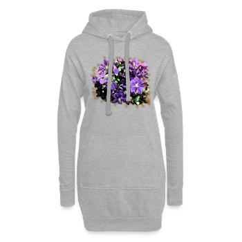 lila Blumen Wiese - Hoodie-Kleid - Grau meliert - Vorne