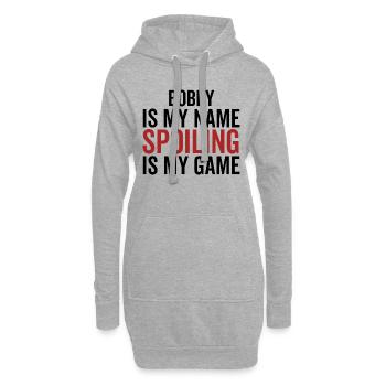 Bobby est mon nom Spoiling est mon jeu - Sweat-shirt à capuche long Femme - gris chiné - Devant