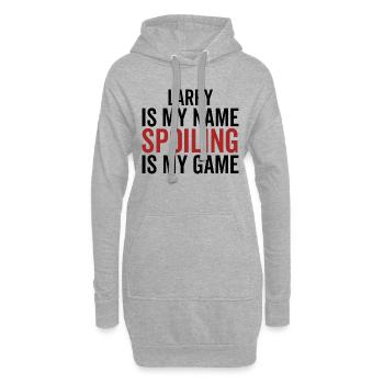 Larry ist mein Name Verderben ist mein Spiel - Hoodie-Kleid - Grau meliert - Vorne