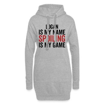 Logan ist mein Name Spoiling ist mein Spiel - Hoodie-Kleid - Grau meliert - Vorne