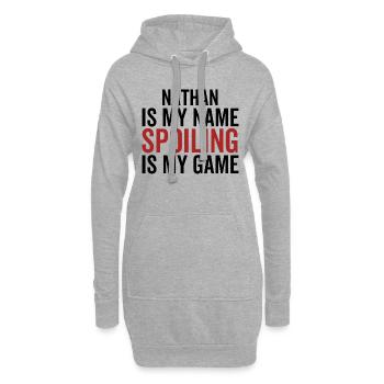 Nathan ist mein Name Spoiling ist mein Spiel - Hoodie-Kleid - Grau meliert - Vorne