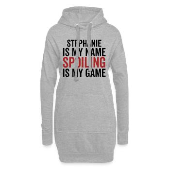 Stephanie est mon nom Spoiling est mon jeu - Sweat-shirt à capuche long Femme - gris chiné - Devant