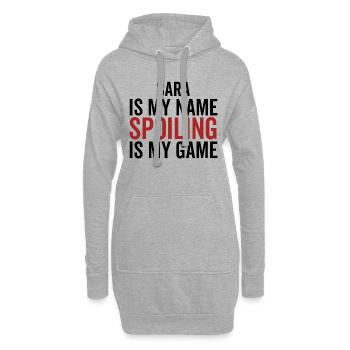 Sara ist mein Name Verderben ist mein Spiel - Hoodie-Kleid - Grau meliert - Vorne