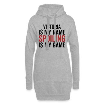Victoria ist mein Name Verderben ist mein Spiel - Hoodie-Kleid - Grau meliert - Vorne