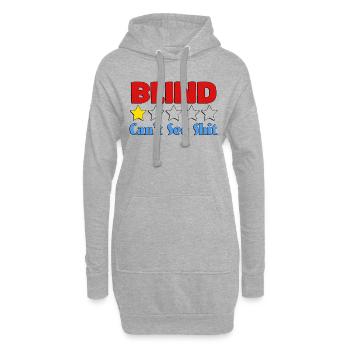 L’aveugle ne peut pas voir la merde - Sweat-shirt à capuche long Femme - gris chiné - Devant