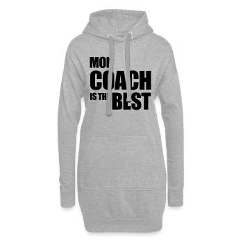 mon coach is the best mindset cadeau - Sweat-shirt à capuche long Femme - gris chiné - Devant