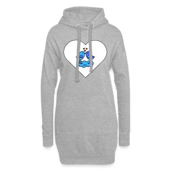 Birds in love in the heart - Hoodie Dress - heather grey - Front