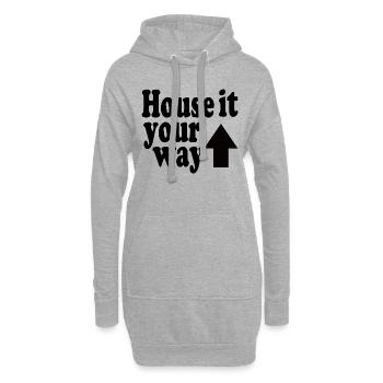 House It Your Way Arrow Schwarz - Hoodie-Kleid - Grau meliert - Vorne