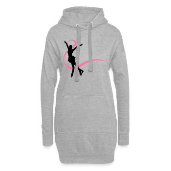 Silhouette patineuse inline - Sweat-shirt à capuche long Femme - gris chiné - Devant