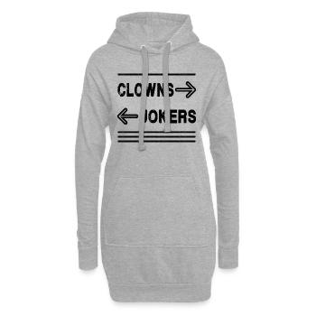 Clowns à gauche, Jokers à droite - mème - Sweat-shirt à capuche long Femme - gris chiné - Devant