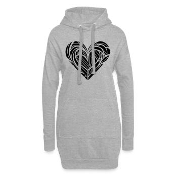 Cœur orné créatif pour la journée de valetnine - Sweat-shirt à capuche long Femme - gris chiné - Devant