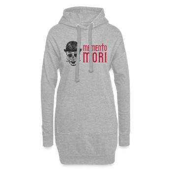 Memento mori / lateinisches Zitat - Hoodie-Kleid - Grau meliert - Vorne