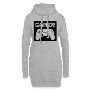 gamer - Hoodie-Kleid - Grau meliert - Vorne