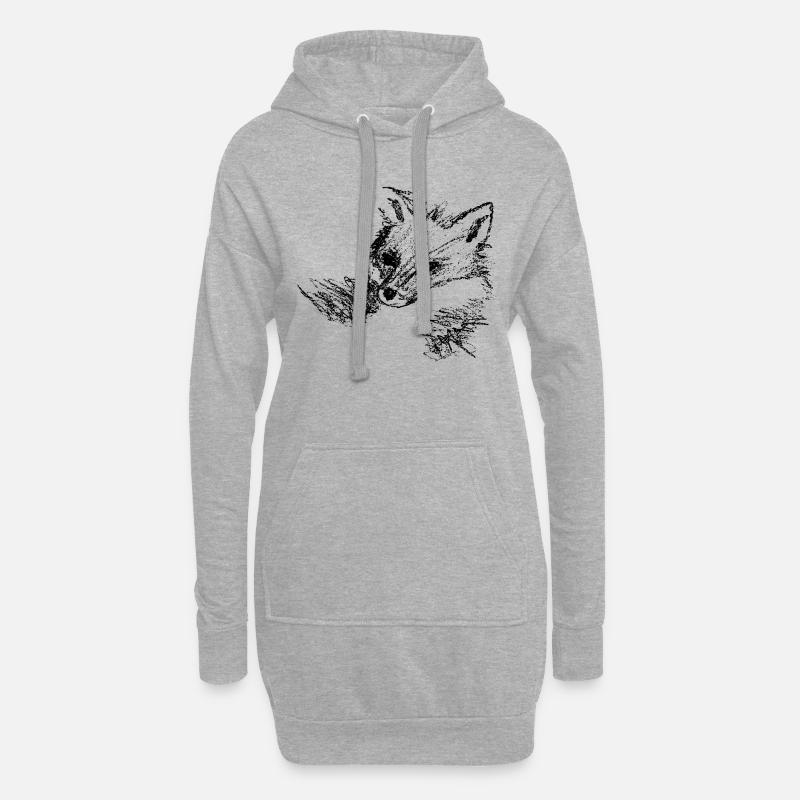 Fuchs - Hoodie-Kleid - Grau meliert