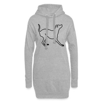 zwergpinscher lineart 1 - Hoodie-Kleid - Grau meliert - Vorne