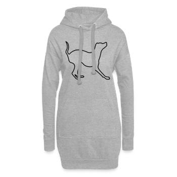 zwergpinscher konturen 1 - Hoodie-Kleid - Grau meliert - Vorne