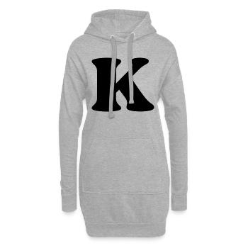 Buchstabe k - Hoodie-Kleid - Grau meliert - Vorne