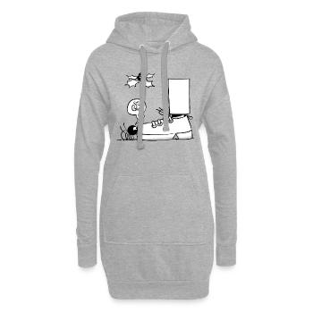Beth die Spinne - Der Kuss unter dem Mistelzweig - Hoodie-Kleid - Grau meliert - Vorne
