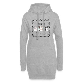Katzenliebhaber "Professional cat trainer" - Hoodie-Kleid - Grau meliert - Vorne
